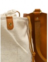Slow Bono bag in orange leather with linen bag price 4920003 BONO CAMEL shop online