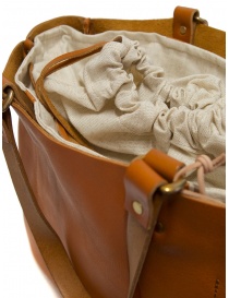 Slow Bono bag in orange leather with linen bag buy online price