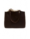 Slow Bono tote bag in brown leather and linen buy online 4920003 BONO CHOCO