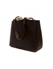 Slow Bono tote bag in brown leather and linen price