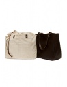 Slow borsa Bono in pelle marrone e lino prezzo 4920003 BONO CHOCOshop online