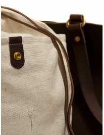 Slow Bono tote bag in brown leather and linen