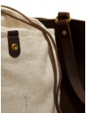 Slow Bono tote bag in brown leather and linen shop online bags