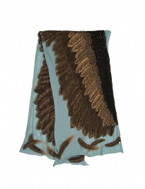 Kapital light blue scarf with brown eagle K1911XG566 SAX order online