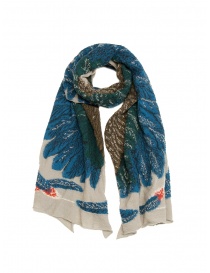 Kapital beige scarf with green and blue eagle buy online