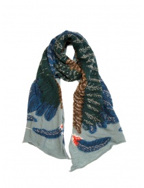 Kapital light blue scarf with green and blue eagle buy online