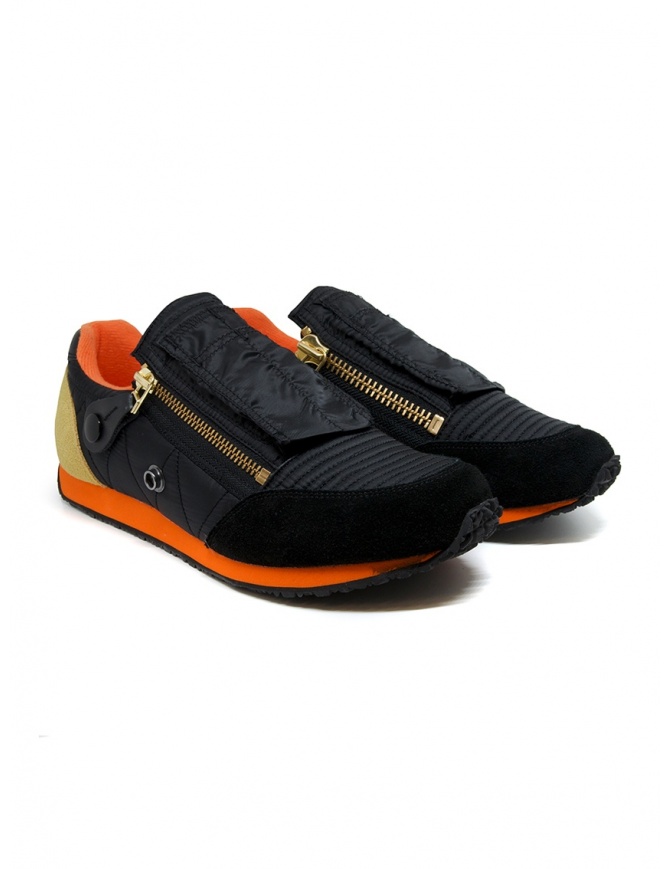 Kapital black sneaker with zippers and smiley EK-799 BLACK mens shoes online shopping