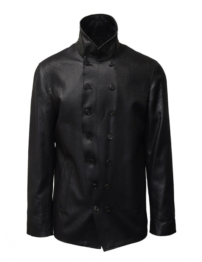 John Varvatos shiny black double-breasted jacket O1122W1 BSRS BLK 001