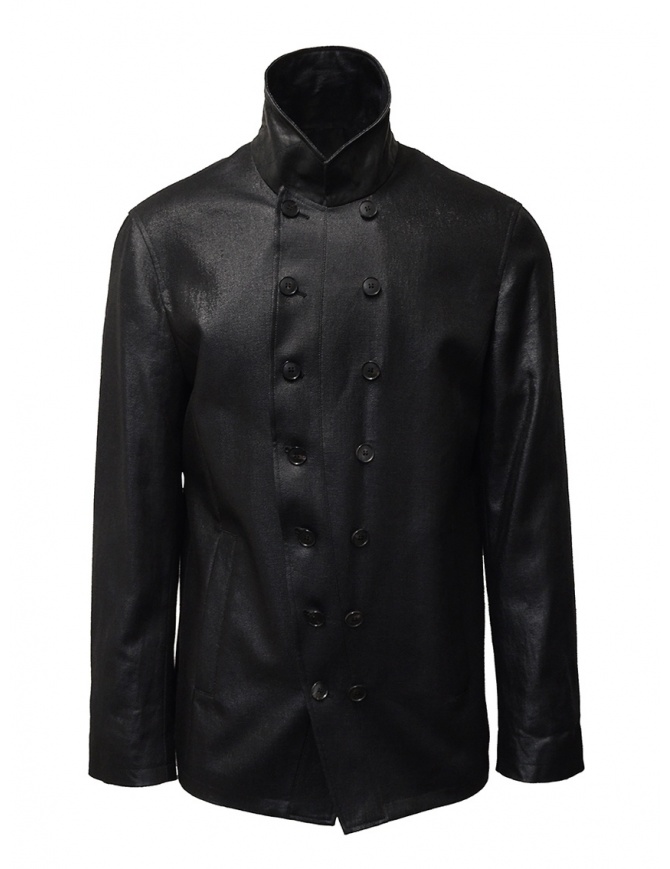 John Varvatos shiny black double-breasted jacket O1122W1 BSRS BLK 001 mens jackets online shopping