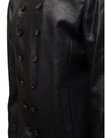 John Varvatos shiny black double-breasted jacket price