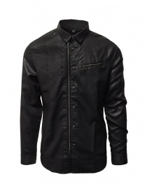 John Varvatos black rubberized shirt with zip and buttons W532W1 73UJ BLK 001 order online