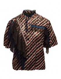 Kolor camicia a stampa metallizzata con ruches 20SCL-B04124 BROWN