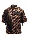 Kolor metallic printed shirt with ruffles buy online 20SCL-B04124 BROWN