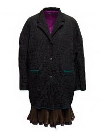 Womens coats online: Kolor black crocodile effect coat