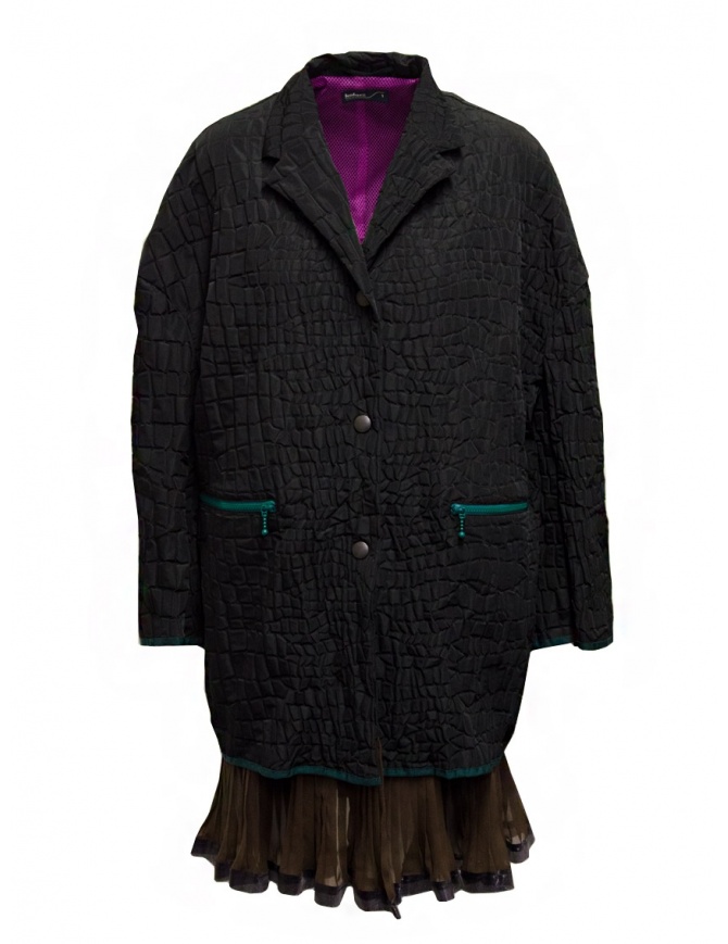 Kolor cappotto nero effetto coccodrillo 20SCL-C01106 BLACK cappotti donna online shopping