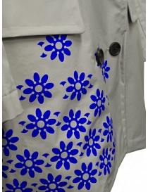 Kolor cappotto grigio in nylon con fiori blu acquista online prezzo