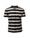 John Varvatos t-shirt a righe orizzontali bianche e nere acquista online K3258W1 BSC12 BLK 001