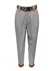 Womens trousers online: Kolor beige pants with colored belt