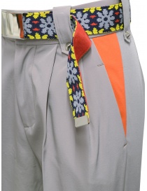 Kolor beige pants with colored belt womens trousers buy online