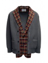 Kolor red and blue checked cardigan jacket buy online 20SCM-J03105 NAVYxRED