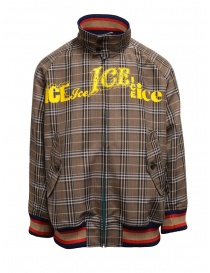 Kolor brown checked bomber jacket 20SCM-G04105 BWNxNAVY
