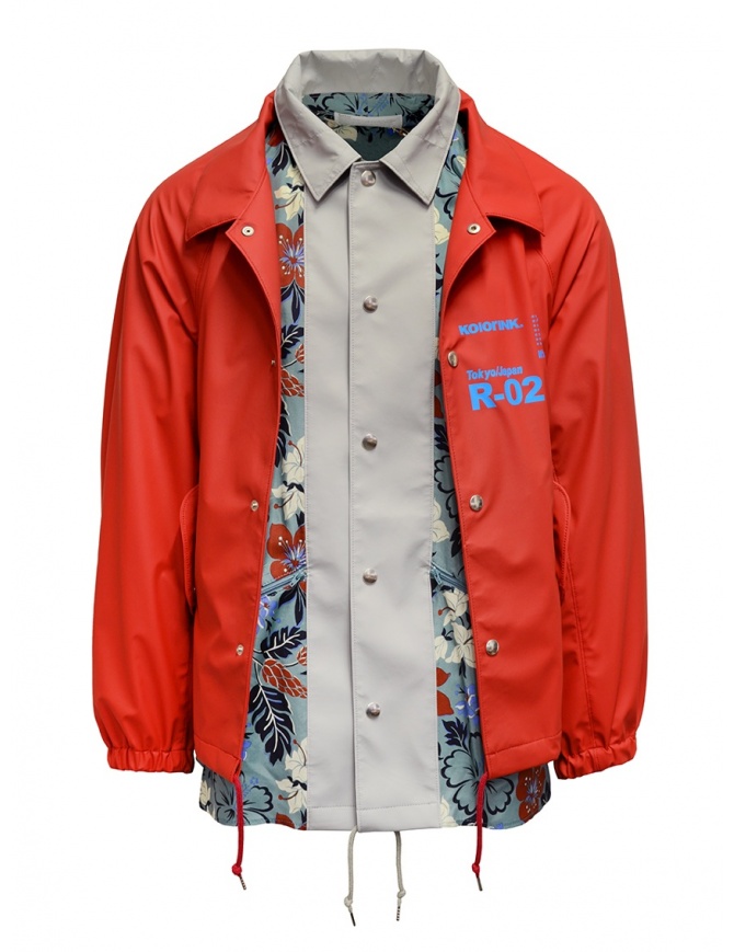 Kolor giacca rossa con stampa a fiori 20SCM-G05112 RED giubbini uomo online shopping