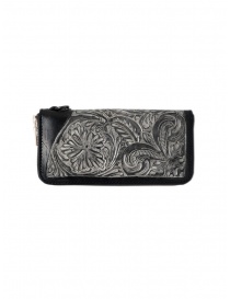 Gaiede black leather wallet decorated in silver ATCW001 BLACKxSILVER order online