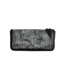 Gaiede black leather wallet decorated in silver buy online