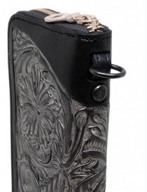 Gaiede black leather wallet decorated in silver wallets buy online