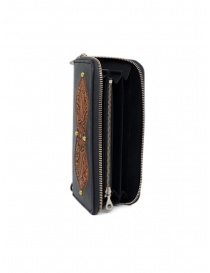 Gaiede black leather wallet decorated in natural leather price