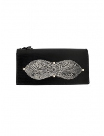 Gaiede silver and black leather wallet sachet online
