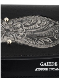 Gaiede silver and black leather wallet sachet wallets buy online