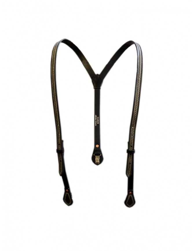 Gaiede black leather suspenders decorated in silver ATCO001 BLACKxSILVER belts online shopping