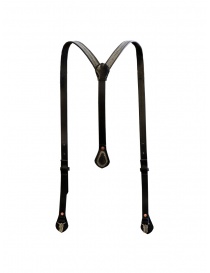 Gaiede black leather suspenders decorated in silver