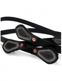 Gaiede black leather suspenders decorated in silver belts buy online