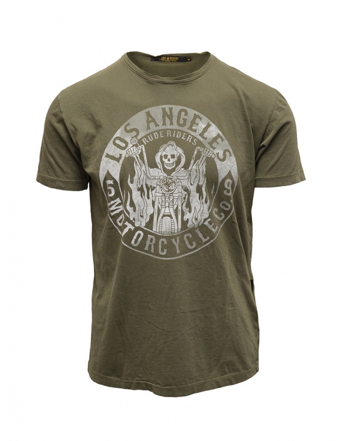 Rude Riders t-shirt Los Angeles Motorcycle verde R04002 86618 TSHIRT GREEN t shirt uomo online shopping