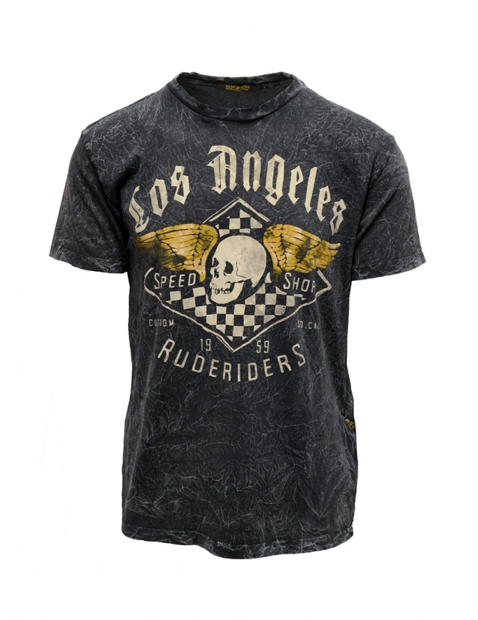 Rude Riders t-shirt grigia con stampa Speed Shop R04012 10009 TSHIRT BLACK Rude Riders t-shirt grigia con stampa Speed Shop R04012 10009 TSHIRT BLACK t shirt uomo online shopping