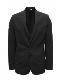 Mens suit jackets online: Label Under Construction black cotton blazer