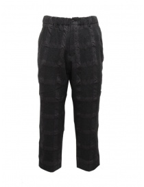 Mens trousers online: Sage de Cret dark gray checked trousers