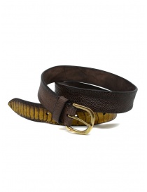 Post&Co TC317 belt in dark brown ostrich leather TC317 TMORO/GIALLO