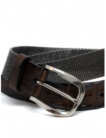 Post&Co TC366 belt in metal and brown crocodile leather