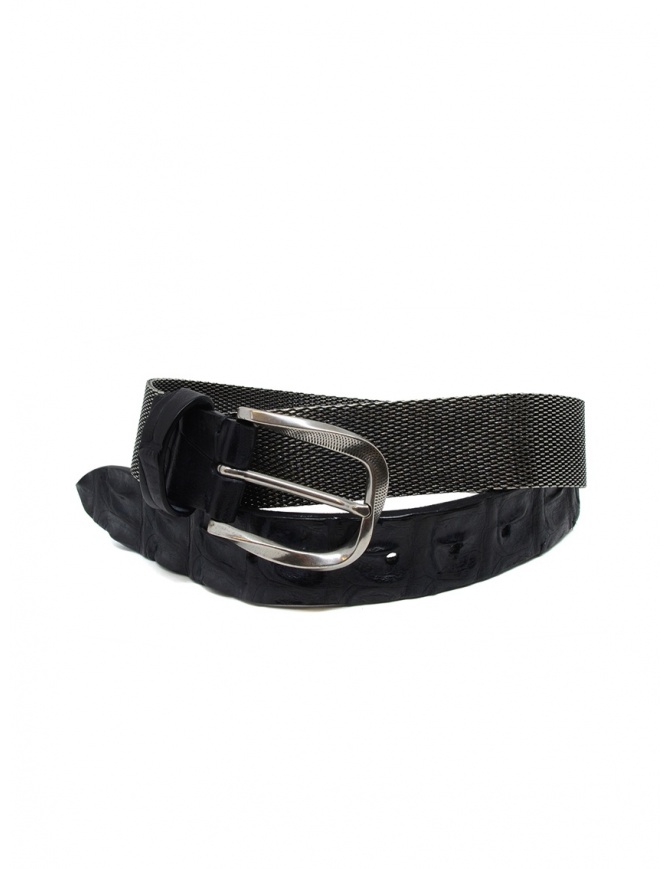 Post&Co TC366 belt in metal and black crocodile leather TC366 NERO