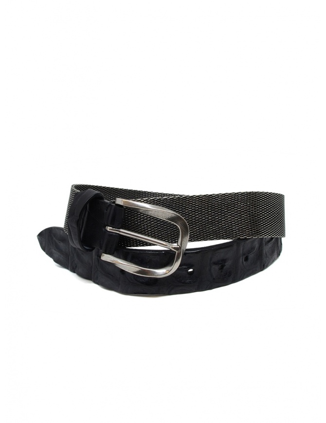 Post&Co TC366 belt in metal and black crocodile leather TC366 NERO belts online shopping