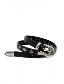 Post&Co 8147 black leather belt with metallic decorations 8147 NERO