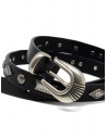 Post&Co 8147 black leather belt with metallic decorations shop online belts