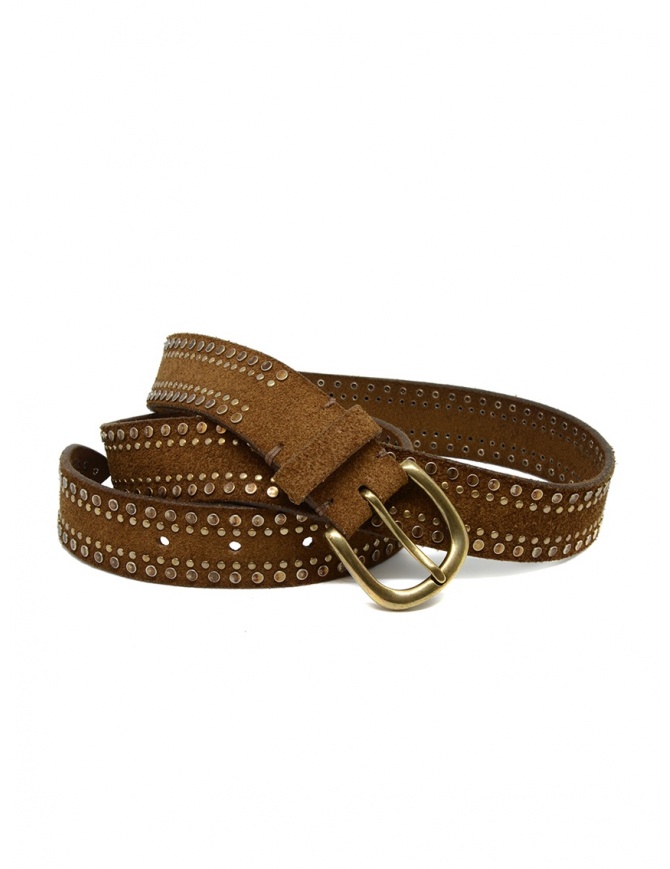 Post&Co 8122CR cognac suede belt with studs 8122CR COGNAC belts online shopping