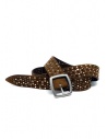 Post&Co TC321 perforated and studded cognac suede belt buy online TC321 COGNAC
