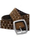 Post&Co TC321 perforated and studded cognac suede belt shop online belts