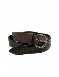 Post&Co TC316 belt in dark brown and brown ostrich leather TC316 TMORO/MARRONE