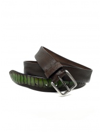 Post & Co cintura TC317 in pelle di struzzo marrone e verde TC317 TMORO/VERDE ordine online